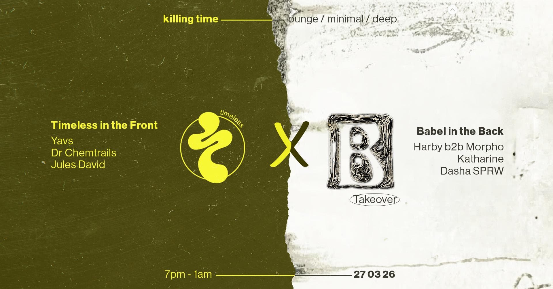 Timeless at Killing Time with Babel takeover